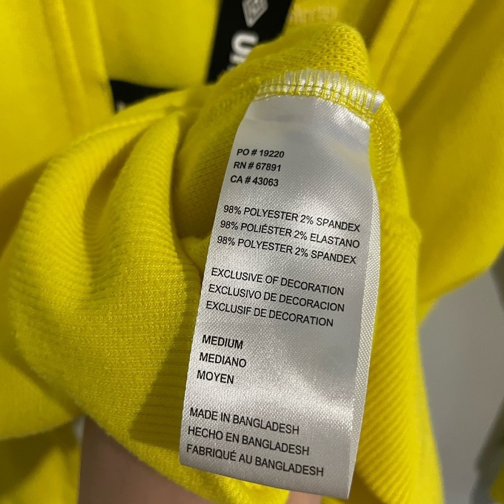Umbro Yellow Low Open Back Logo Straps Sweatshirt Women's Long Sleeve … - Picture 4 of 6